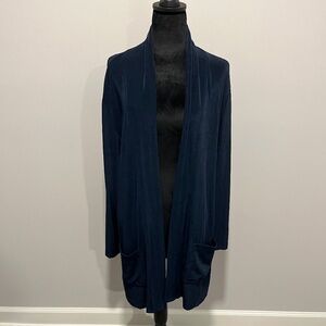 Chico’s Long Cardigan, Sweater, Navy, Size 2